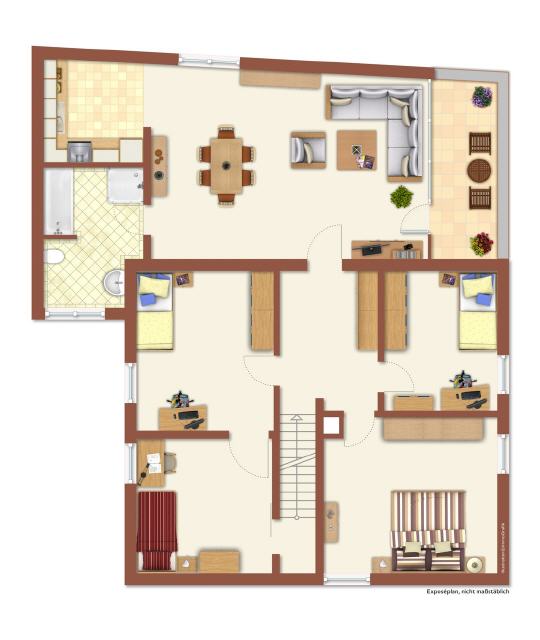 Grundriss Obergeschoss (Wohnung), aktueller Plan, Grundrissänderungen möglich